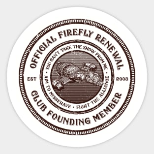 Firefly Renewal CLub Sticker